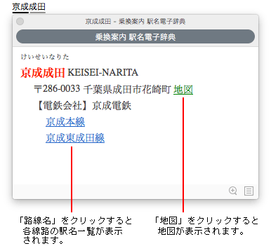 情報ウインドウの表示